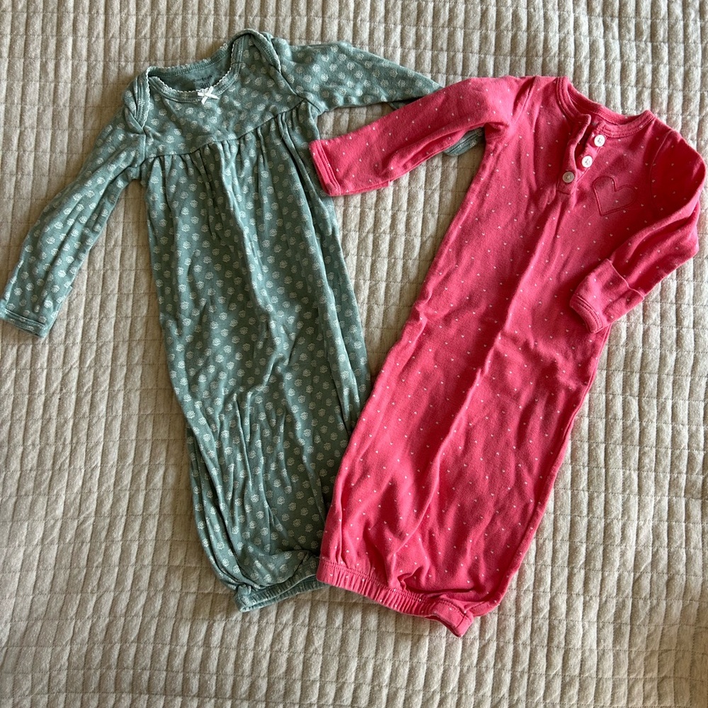 Charming Baby Gown Set in blue and Pink